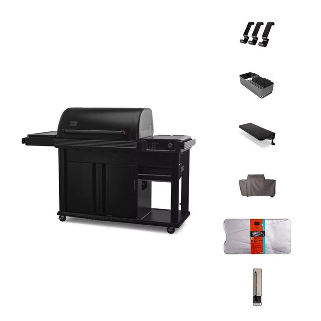 Traeger Woodridge Elite Pellet Grill + Hooks, Bin, Shelf, Cover, Liner and Thermometer
