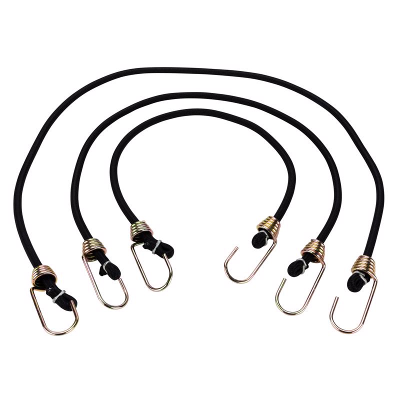 Keeper Black Bungee Cord Set 32 in. L X 0.315 in. 6 pk