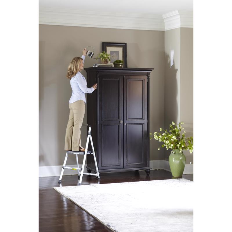 Cosco 39.37 in. H X 18.5 in. W X 23.62 in. D 225 lb. capacity 2 step Aluminum Folding Step Stool