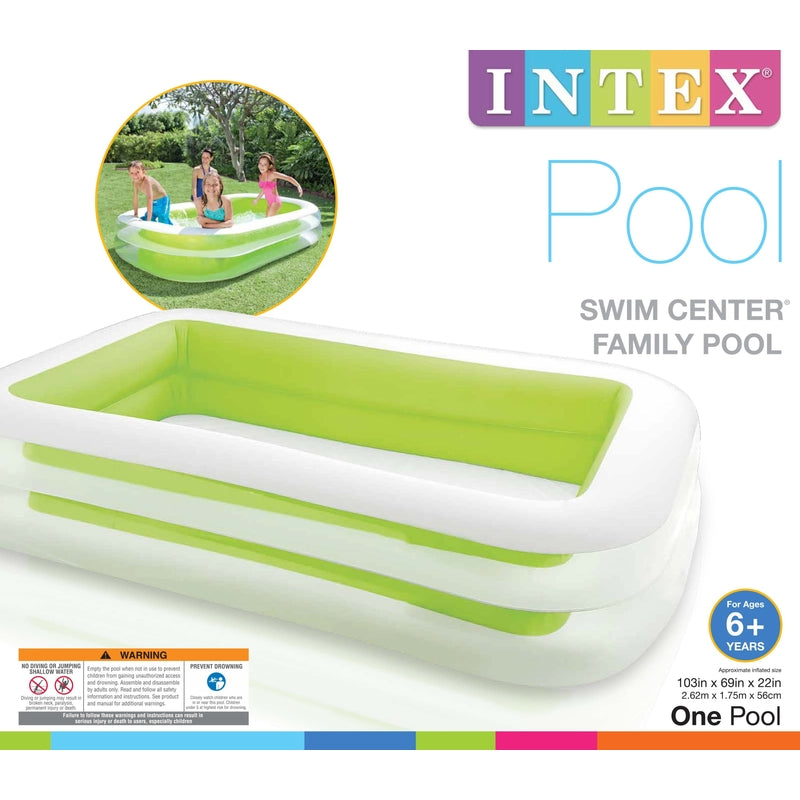 Intex 203 gal Rectangular Plastic Inflatable Pool 22 in. H X 69 in. W X 103 in. L