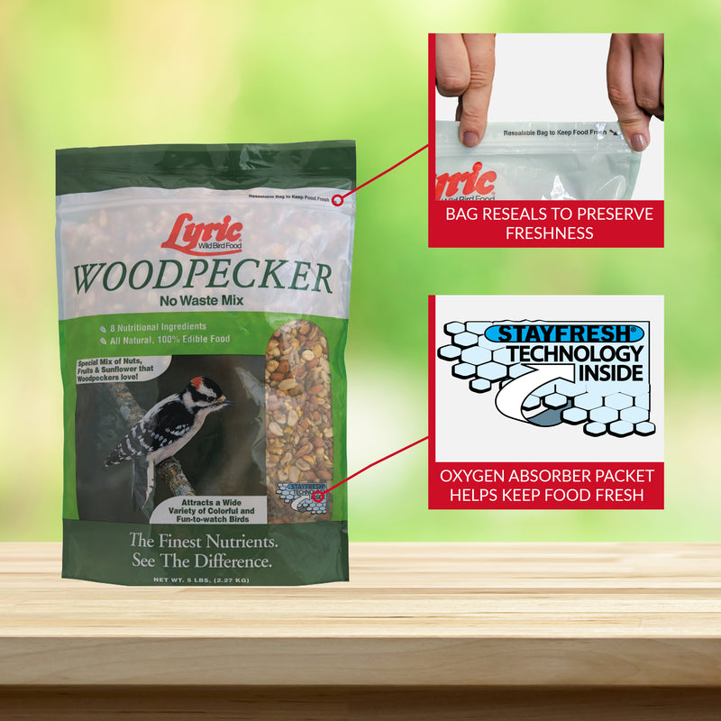 Lyric Woodpecker Peanut Pieces Wild Bird Food 5 lb