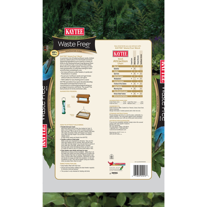 Kaytee Waste Free Songbird Hulled Sunflower Seed Wild Bird Food 10 lb
