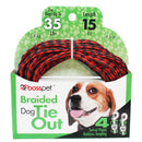 PDQ Red / Black Poly Dog Tie Out Rope Small/Medium