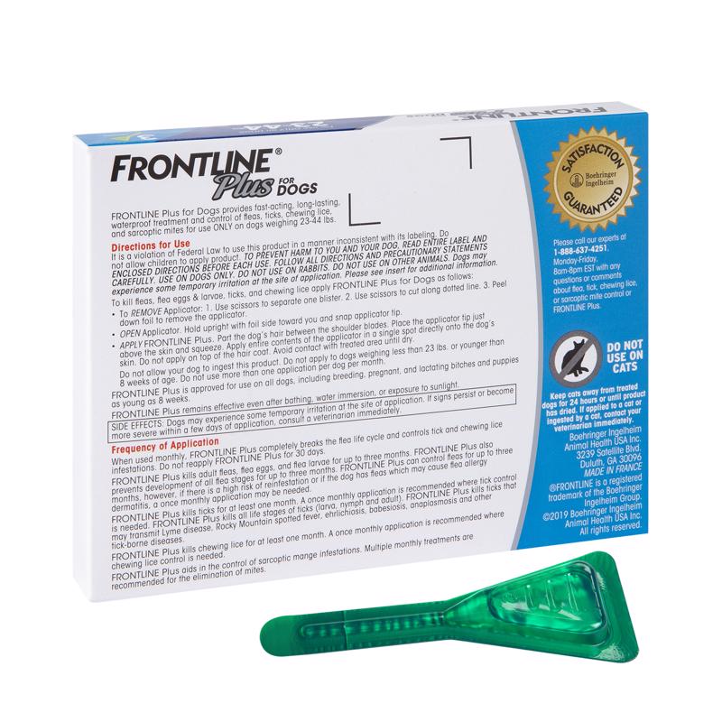 Frontline Plus Liquid Dog Flea and Tick Drops 9.8% Fibronil, 8.8% (S)-methoprene 0.05 oz
