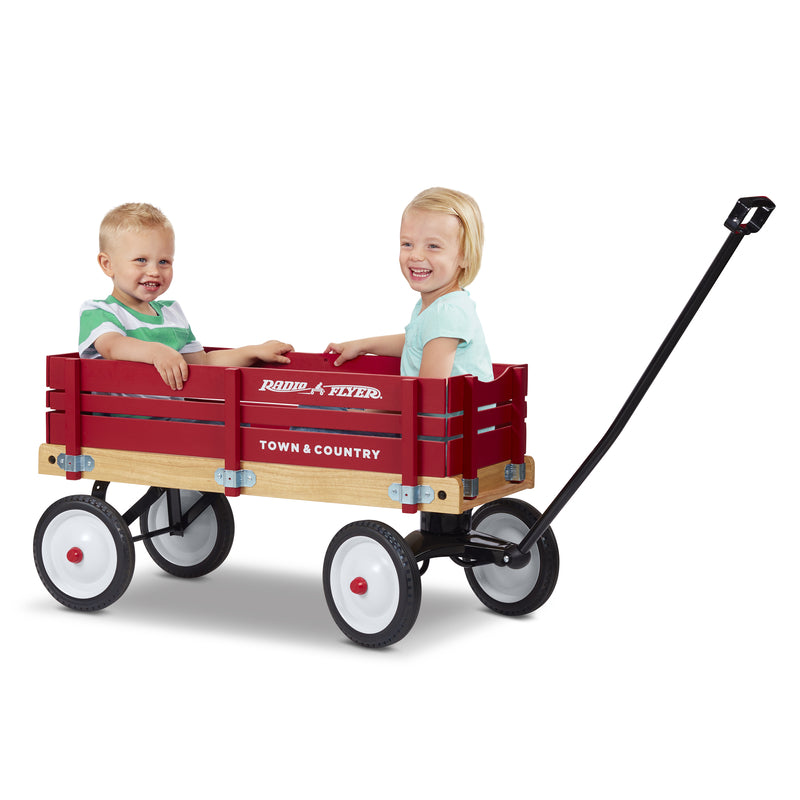 Radio Flyer Town and Country Toy Wagon Wood Red