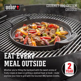 Weber Gourmet BBQ System Cast Iron/Porcelain Grill Top Griddle 15.2 in. L X 12 in. W 1 pk