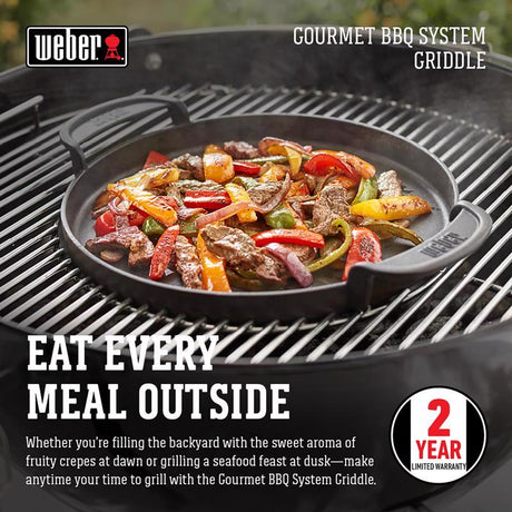 Weber Gourmet BBQ System Cast Iron/Porcelain Grill Top Griddle 15.2 in. L X 12 in. W 1 pk