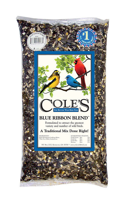 Cole's Blue Ribbon Blend Assorted Species Black Oil Sunflower Wild Bird Food 10 lb