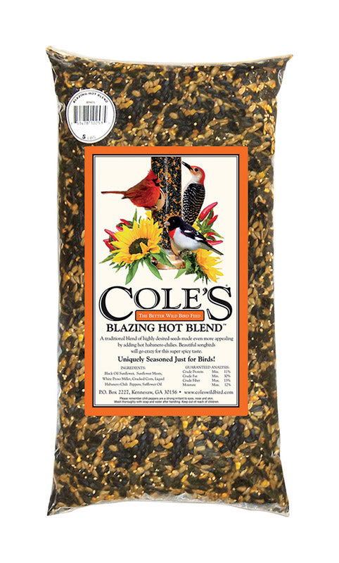 Cole's Blazing Hot Blend Assorted Species Black Oil Sunflower Wild Bird Food 10 lb