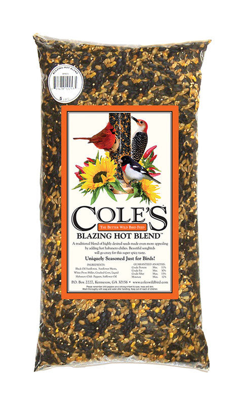 Cole's Blazing Hot Blend Assorted Species Black Oil Sunflower Wild Bird Food 20 lb