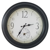 CLOCK/THERM BLACK 14"