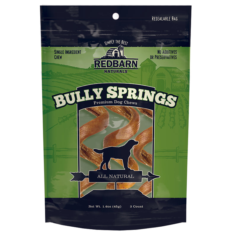 Redbarn Naturals Bully Stick Springs Grain Free Chews For Dogs 6 in. 3 pk