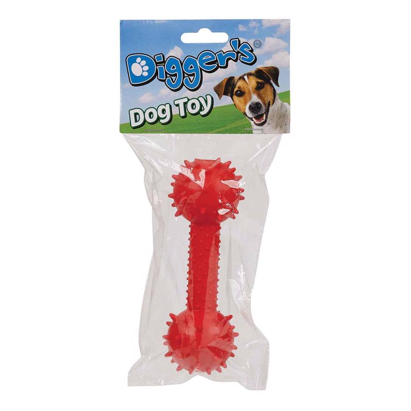 RUBBER DUMBELL DOG TOY