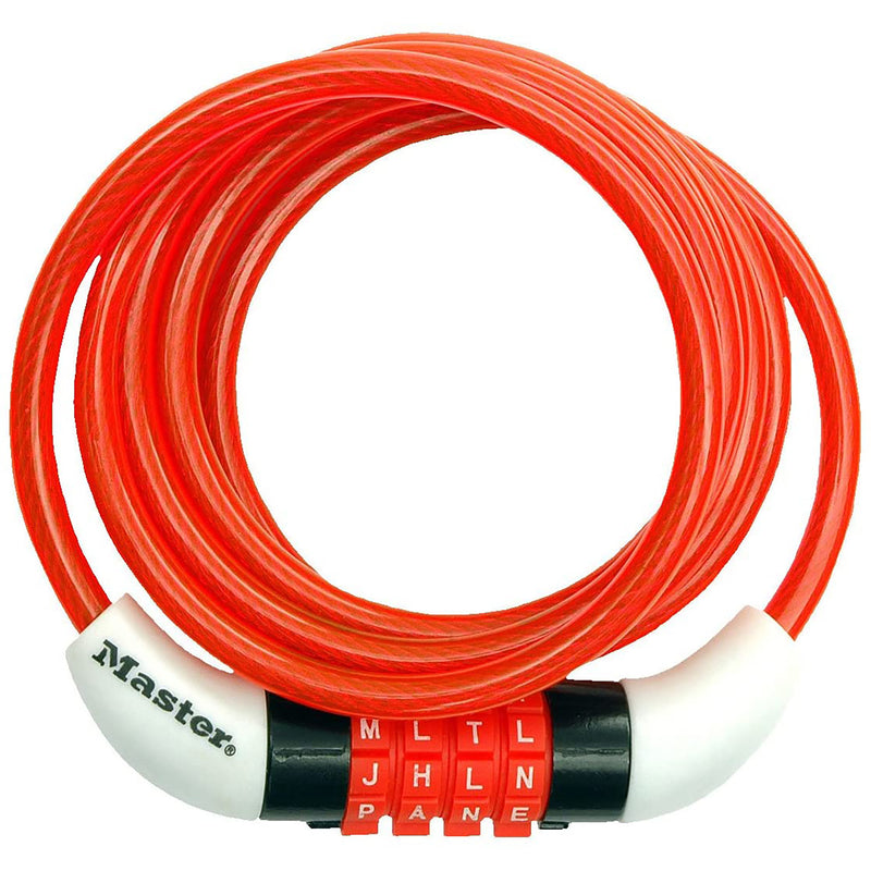 Master Lock 1/4 in. W X 5 ft. L Vinyl Covered Steel 4-Dial Combination Locking Cable