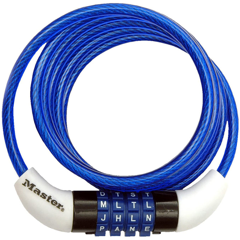 Master Lock 1/4 in. W X 5 ft. L Vinyl Covered Steel 4-Dial Combination Locking Cable