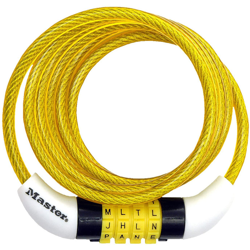 Master Lock 1/4 in. W X 5 ft. L Vinyl Covered Steel 4-Dial Combination Locking Cable