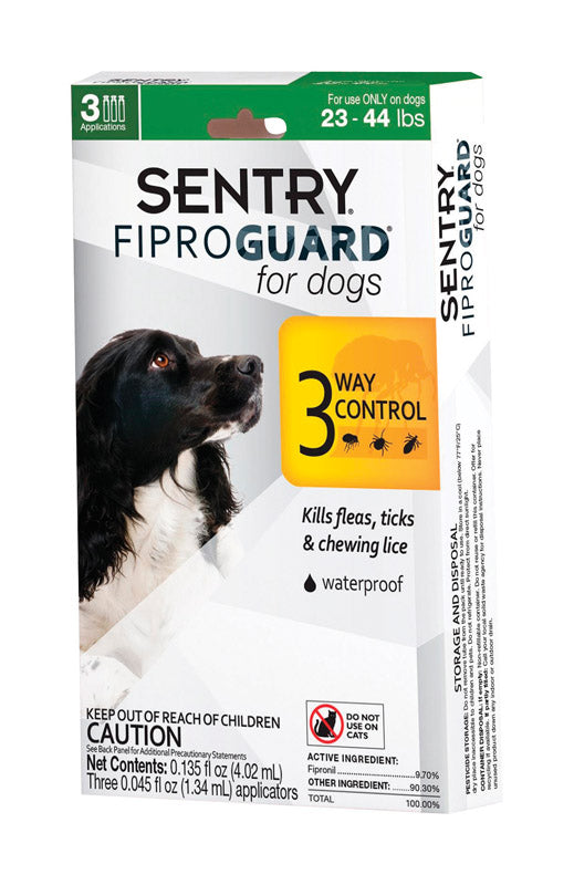 Sentry Fiproguard Liquid Dog Flea and Tick Drops 9.70%Fipronil and 90.30%Other Ingredients 0.045 oz