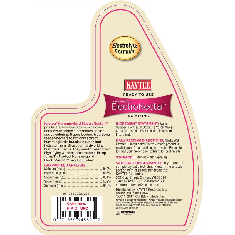 Kaytee ElectroNectar Hummingbird Sucrose Nectar 64 oz