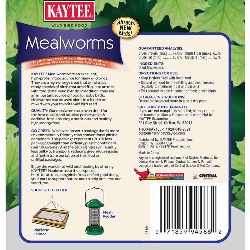 Kaytee Bluebird Dried Mealworm Mealworms 7 oz