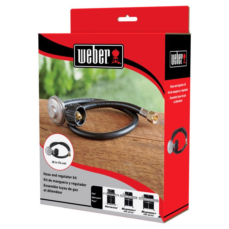 Weber Rubber Gas Line Hose and Regulator 31.2 in. L X 4 in. W For Weber