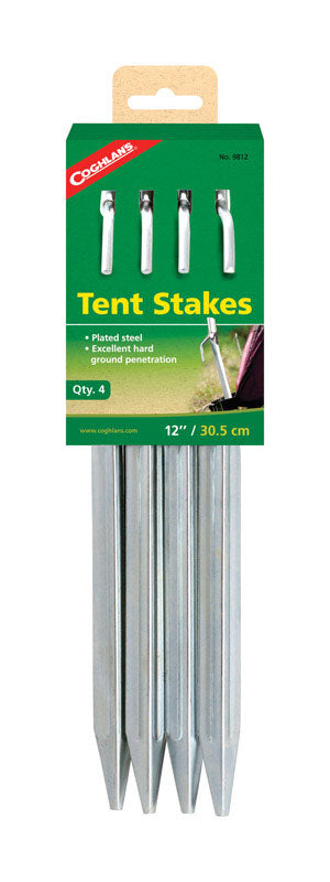 TENT STAKES 12" STEEL4PK