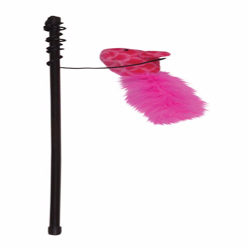 Chomper Kylies Brights Assorted Plush/Rope Feather Mouse Rattlers Large 1 pk