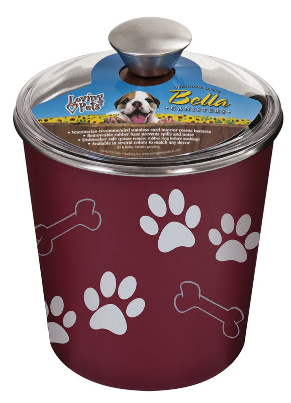 DOG TREAT CANISTER RED