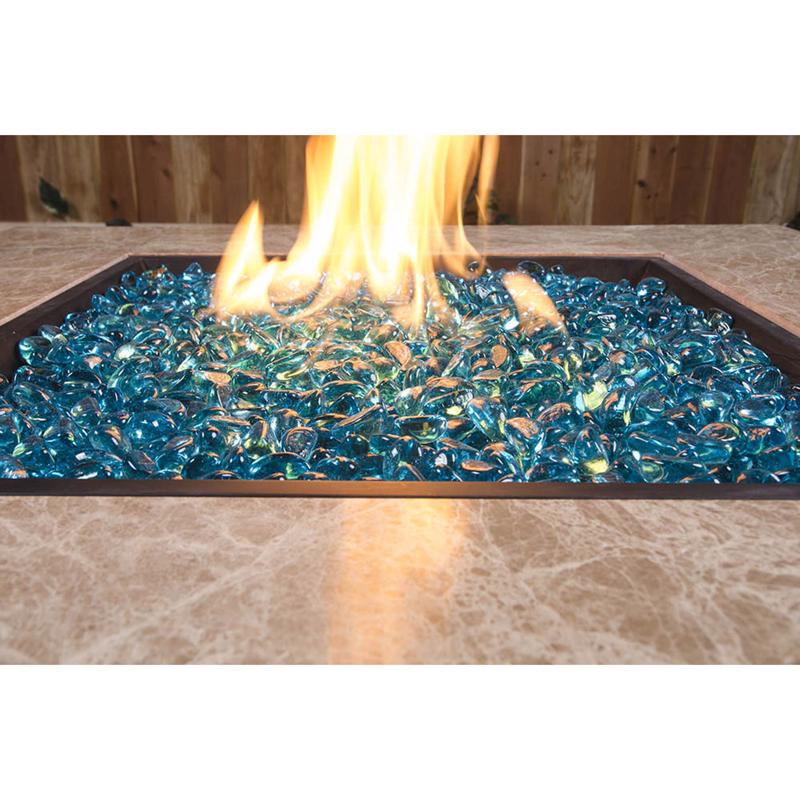 Bond Manufacturing Bodega Blue Gloss Glass Fire Pit Lava Glass