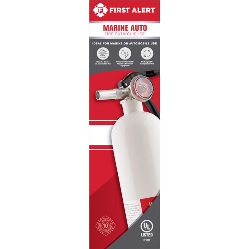 First Alert 2-3/4 lb Fire Extinguisher For Auto/Marine OSHA/US Coast Guard Agency Approval