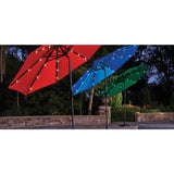 Living Accents 9 ft. Tiltable Hunter Green Solar Market Umbrella