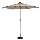 Living Accents Solar LED 9 ft. Tiltable Taupe Market Umbrella