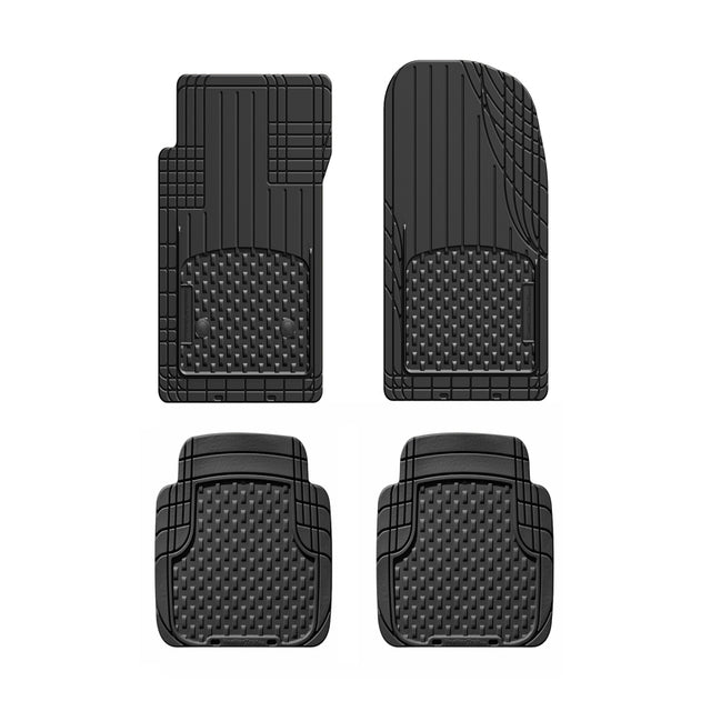 RUBBER FLOOR MAT BLK 4PC