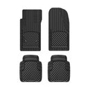 RUBBER FLOOR MAT BLK 4PC