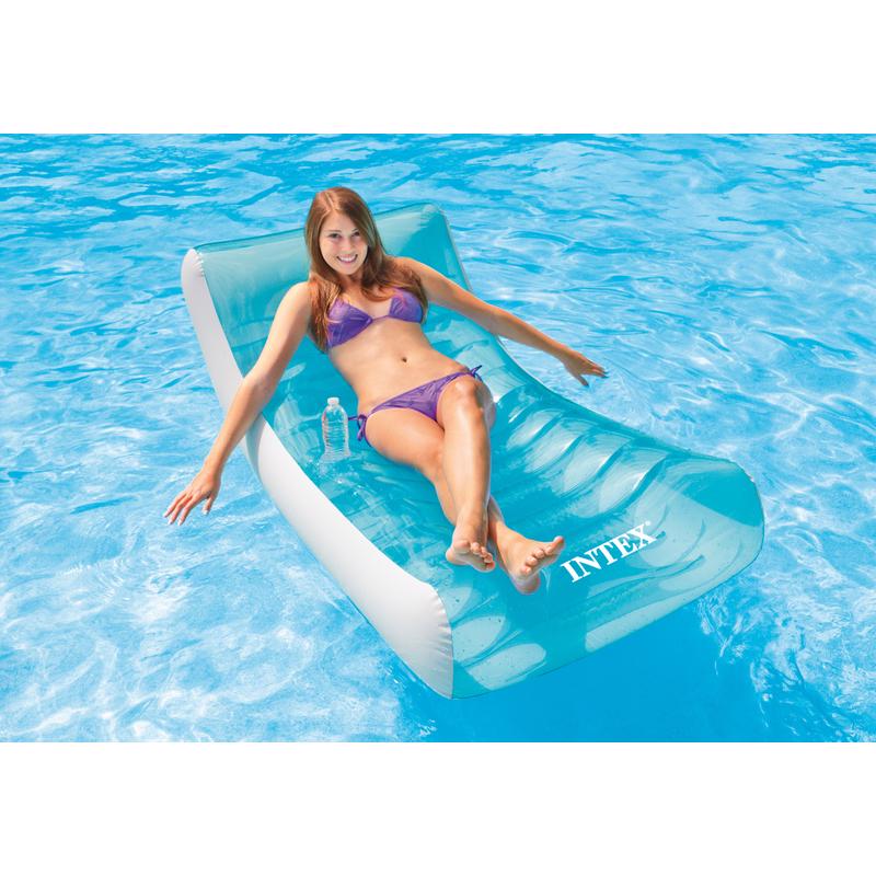 Intex Rockin' Blue/White Vinyl Inflatable Lounge Pool Float