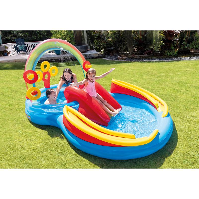 Intex Multicolored Vinyl Inflatable Pool Rainbow Ring Play Center