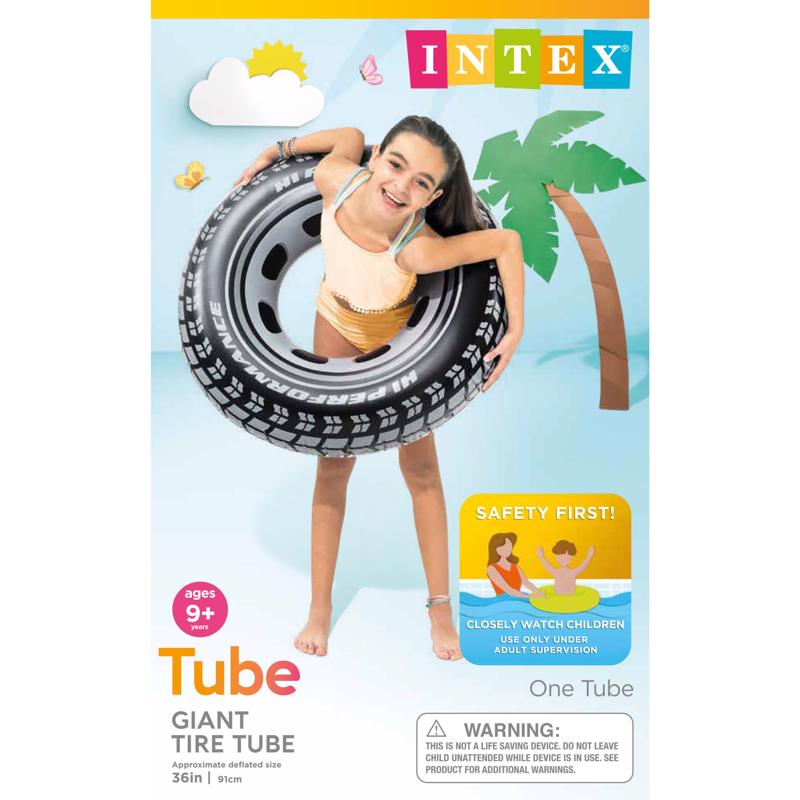Intex Black Vinyl Inflatable Giant Tire Floating Tube