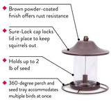 Perky-Pet Wild Bird 2 lb Metal/Plastic Panorama Bird Feeder 1 ports