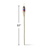 TIKI Easy Pour Multi-color Bamboo 57 in. American Flag Bamboo Torch 1 pc