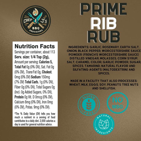 Chef J's BBQ Provisions Prime Rib Rub-A-Dub BBQ Rub 7 oz