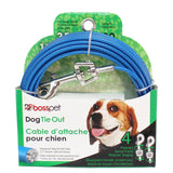 PDQ Blue / Silver Vinyl Coated Cable Dog Tie Out Medium