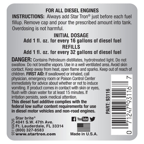 Star brite Star Tron Diesel Fuel Treatment 16 oz