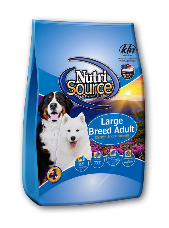 NutriSource Adult Dry Dog Food for Large Breeds, Chicken and Rice, 26LB