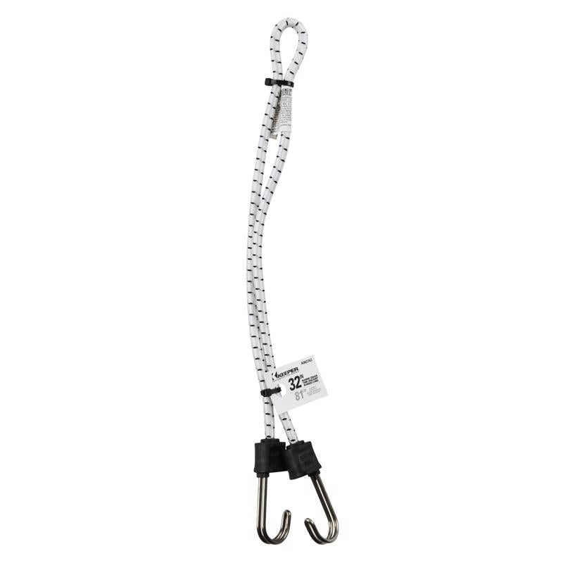 Keeper Black/White Bungee Cord 32 in. L X 0.315 in. 1 pk