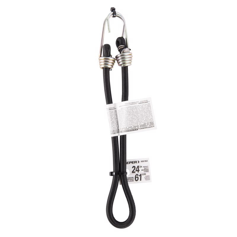 Keeper Black Bungee Cord 24 in. L X 0.374 in. 1 pk