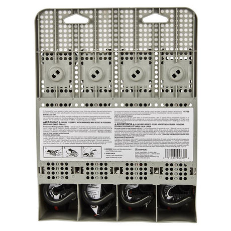 Keeper 1 in. W X 8 ft. L Black/Orange Ratchet Tie Down Strap 500 lb 4 pk