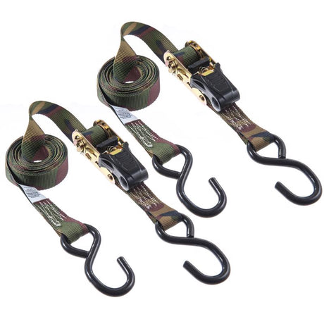 Keeper 1 in. W X 12 ft. L Camo Tie Down w/Ratchet 500 lb 2 pk