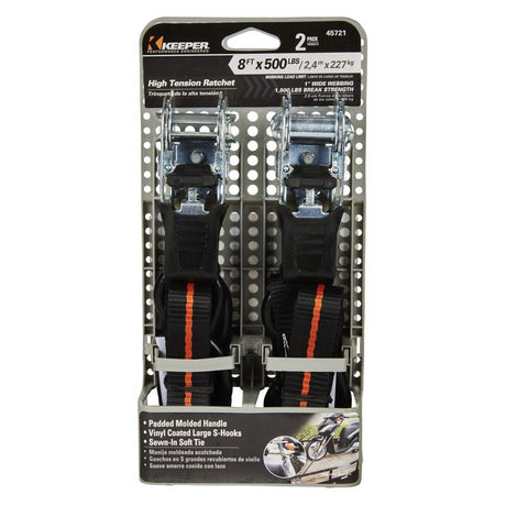 TIE DOWN RTCH BLK 8'2PK