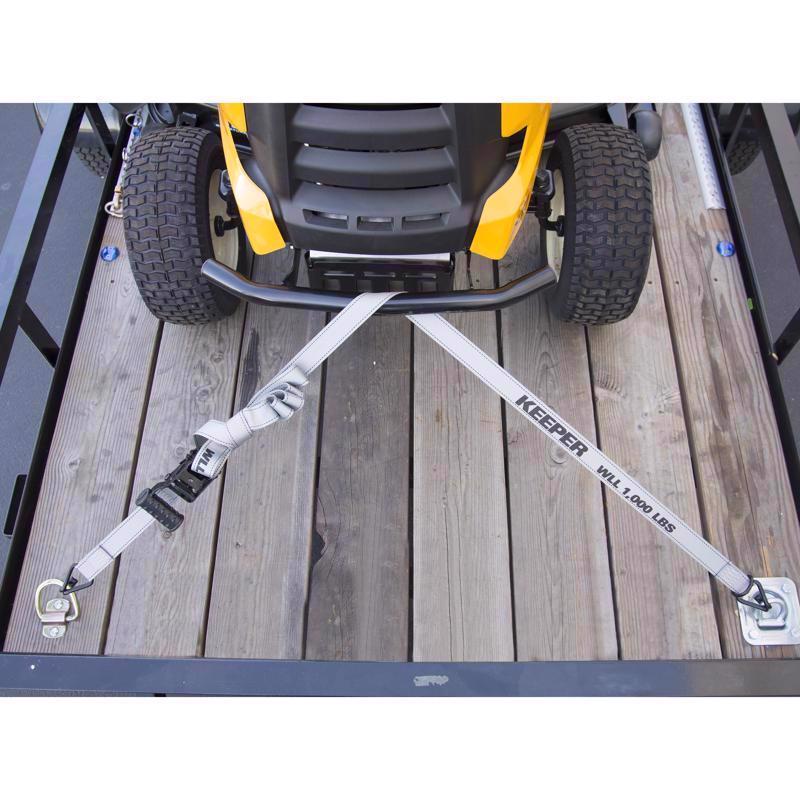 Keeper 1.5 in. W X 14 ft. L Gray Ratchet Tie Down Strap 1000 lb 2 pk