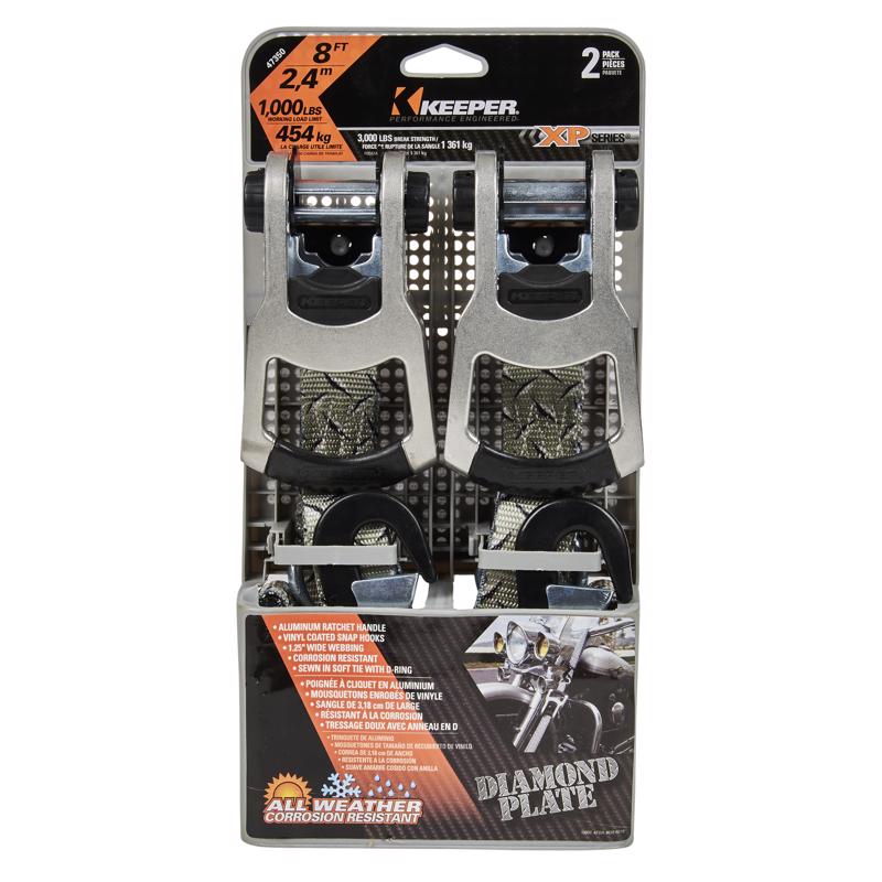 TIEDOWN 8' GRY 1000# 2PK