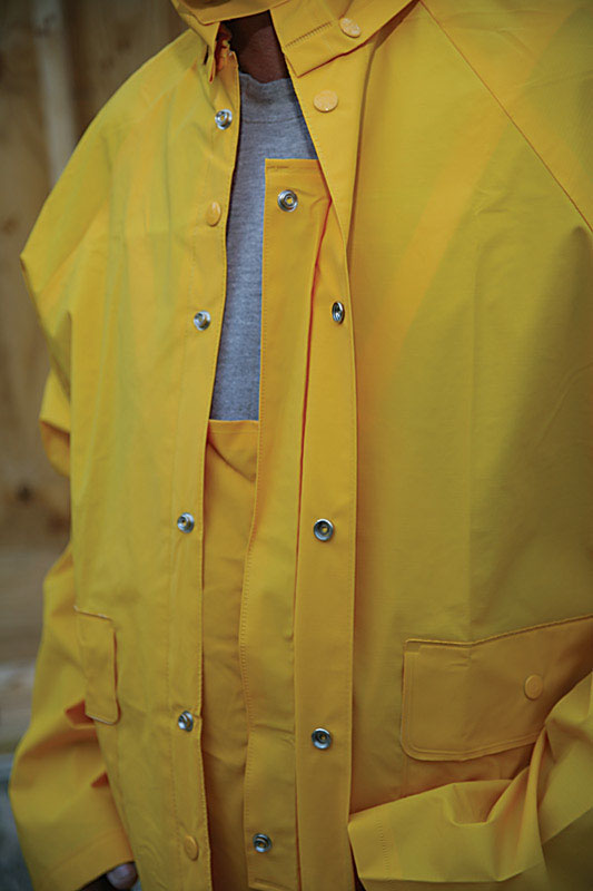 Boulder Creek Yellow PVC-Coated Rayon Three Piece Rain Suit Medium